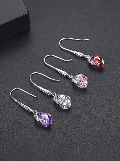 Copper inlaid AAA cubic zirconia class round drop earrings