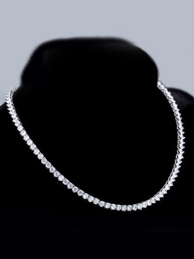 Platinum Plated Zircon Necklace
