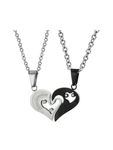 Fashion Personalized Combined Heart-shaped Titanium Lovers Necklace