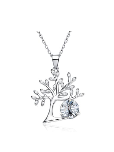 Personalized Cubic austrian Crystal Tree 925 Silver Necklace