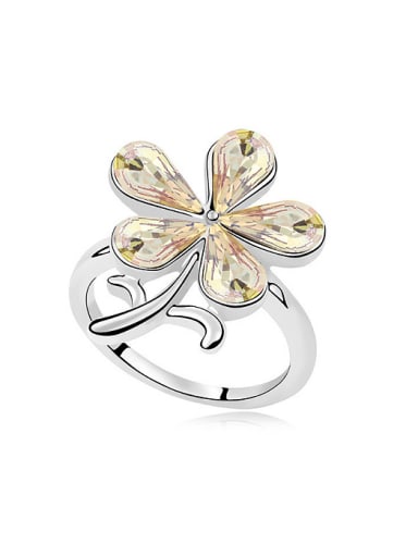 Personalized Water Drop austrian Crystals Flower Alloy Ring
