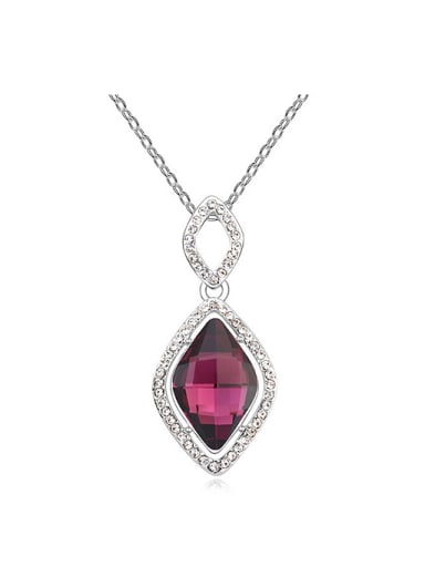 Simple Rhombus Tiny Cubic austrian Crystals Alloy Necklace