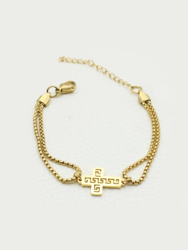 Gold Plated Cross Women Bracelet