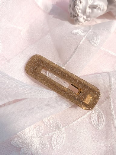 Square - Flash gold Alloy With Cellulose Acetate  Fashion Acrylic Water Droplet Square  Barrettes & Clips