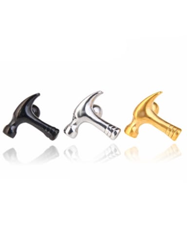 Stainless Steel With Gold Plated Personality Irregular hammer Stud Earrings