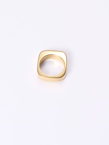Titanium With Gold Plated Simplistic Hollow Geometric Band Rings