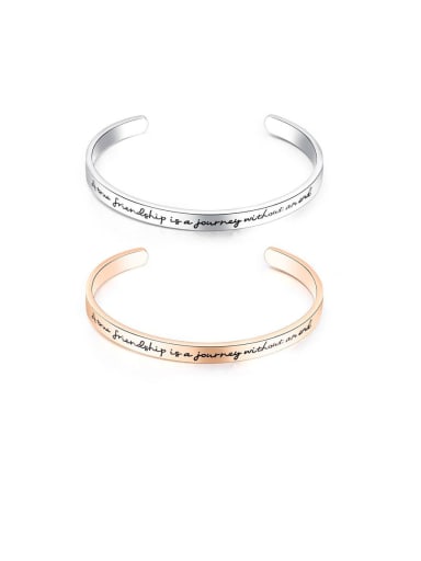 Titanium With Smooth Simplistic Monogrammed Free Size Mens Bangles