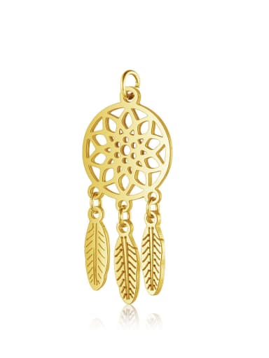 Stainless Steel With Gold Plated Trendy Irregular Dreamcatcher Charms