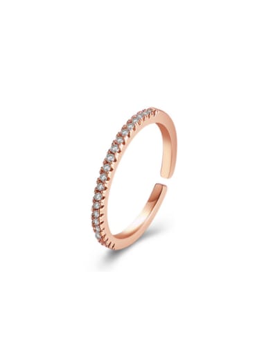 Women Rose Gold Zircon Ring