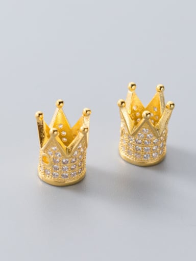 Thai Silver With 18k Gold Plated Luxury Crown Charms