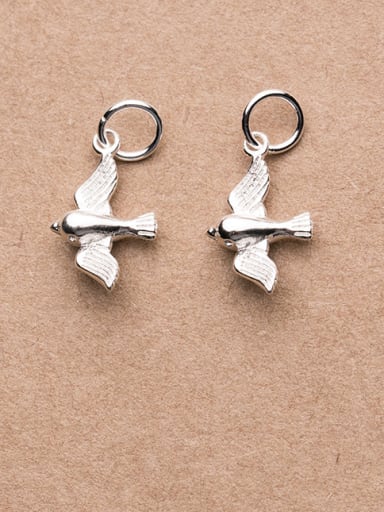 custom 925 Sterling Silver With Platinum Plated Cute bird pigeon Charms