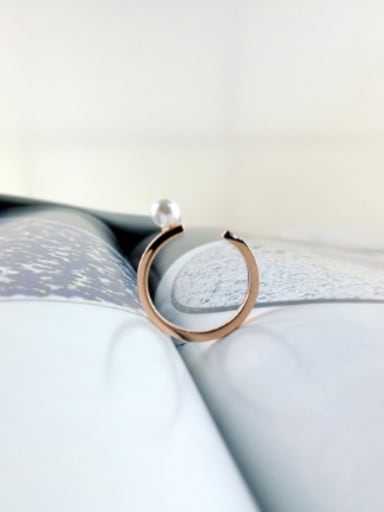 Artificial Pearl Opening Fashion Ring