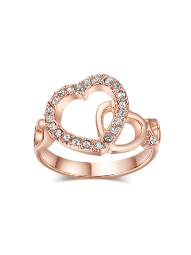 Hollow Double Hearts -shaped Birthday Ring