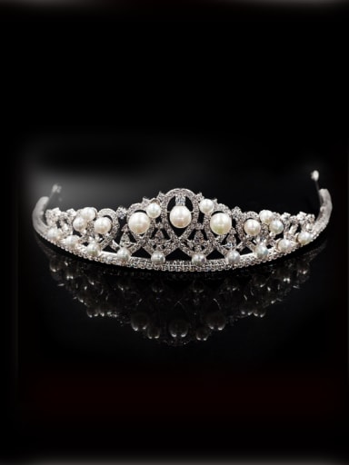 Micro Pave Zircons Artificial Pearls Wedding Party Hair Accessories