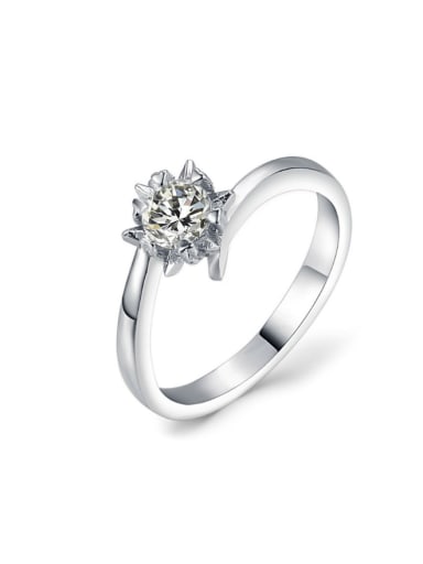 Simple Engagement Shining Zircon Wedding Ring