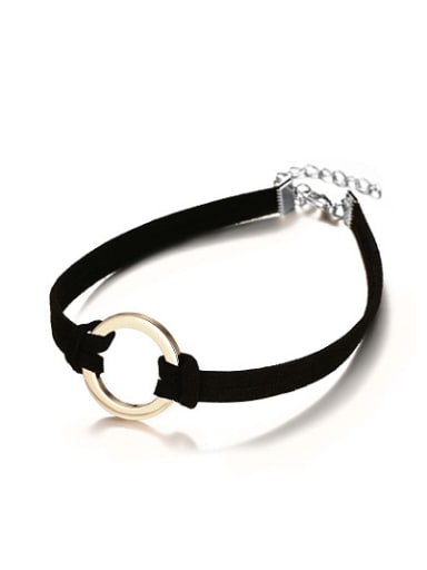Personality Round Shaped Artificial Leather Choker
