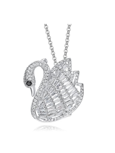 Elegant Shiny Zircon Swan Sweater Chain