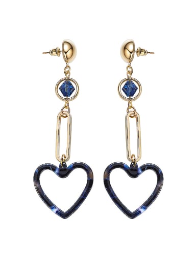 Gold Plated Heart-shaped drop earring