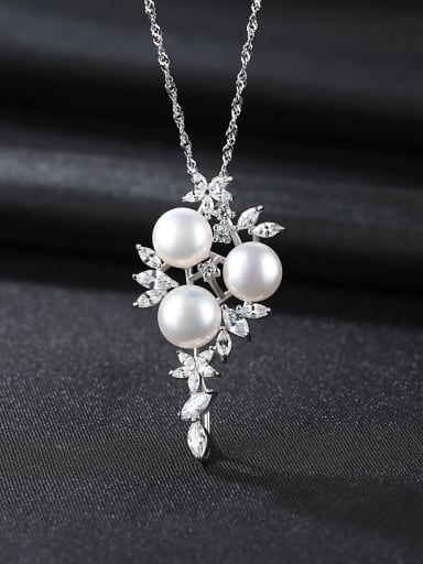 Sterling silver natural freshwater pearls boutique jewelry necklace