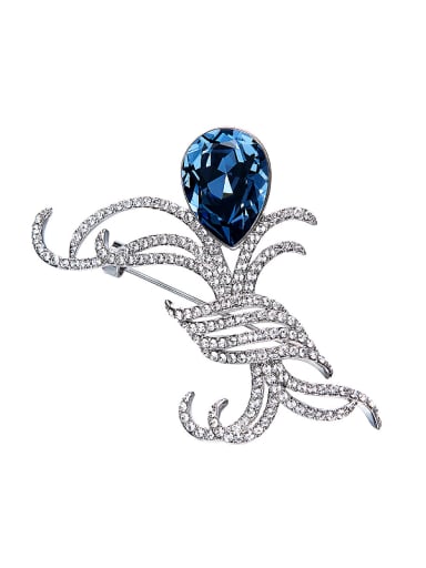 Blue austrian Crystal Brooch