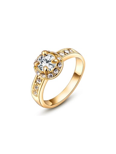 Exquisite 18K Gold Plated AAA Zircon Ring