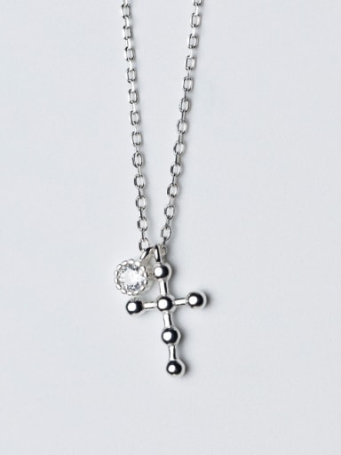 Sterling Silver Cross Zricon Necklace Chain