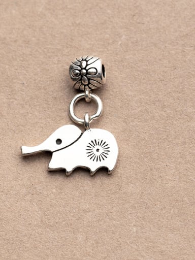 Thai Silver With Antique Silver Plated Cartoon elephant Charms