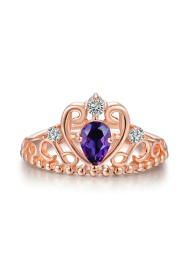 Crown shaped Classical Women Silver Opening Ring