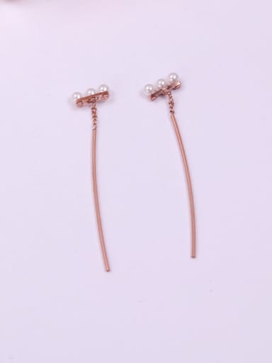 Sweetly Artificial Pearls Simple Line Earrings