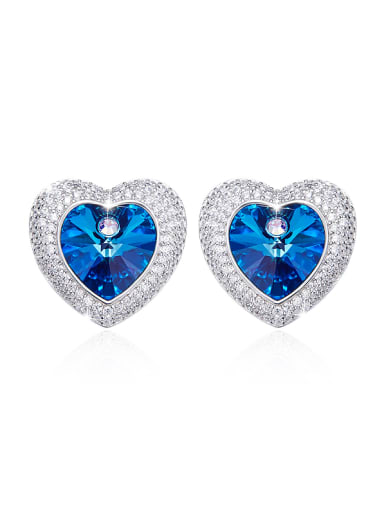 austrian Crystals Heart-shaped stud Earring