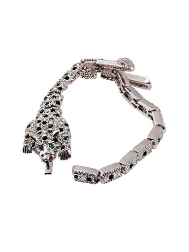Exaggerated Leopard Shaped Platinum Plated Bracelet