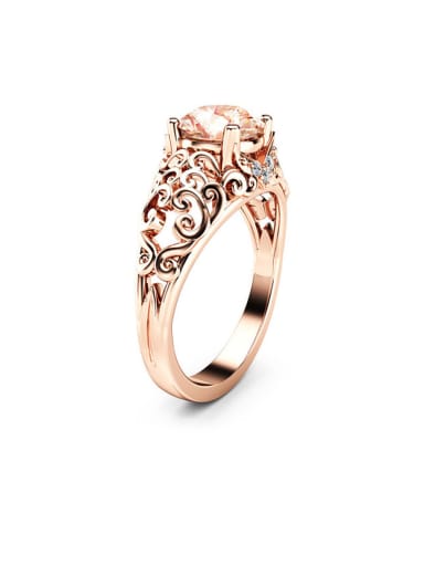 Copper With Cubic Zirconia Delicate Round Band Rings