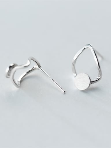 Personality Geometric Shaped S925 Silver Stud Earrings