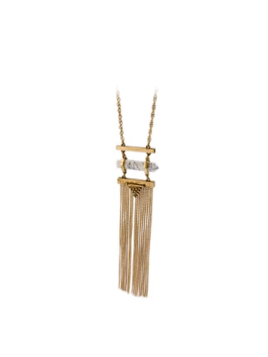Simple Long Tassel Pendants Necklace