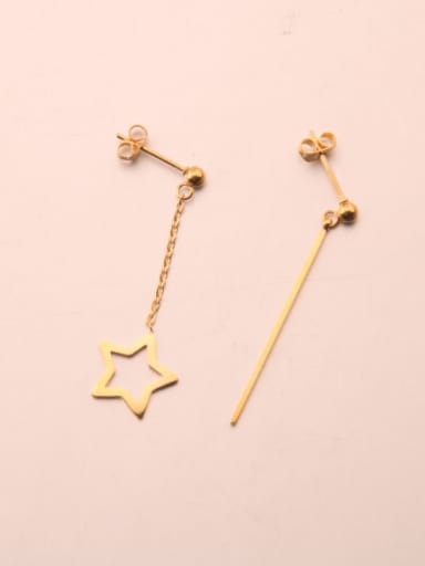 All-match Asymmetric Titanium Star Earrings