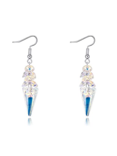 Fashion White austrian Crystals Alloy Earrings