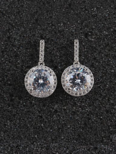 Europe And The United States Sterling Silver Ear Needle Zircon drop earring
