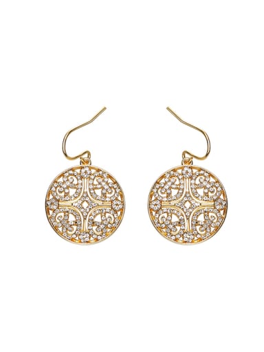 Fashion Cubic Rhinestones Hollow Round Earrings