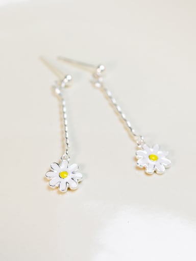 Fashion Plumeria Flower Silver Earrings