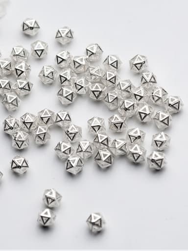 925 Sterling Silver With Silver Plated Trendy Geometric Beads