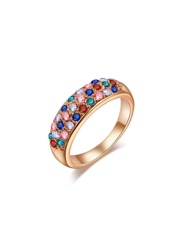 Multi-color Rose Gold Plated Austria Crystals Ring