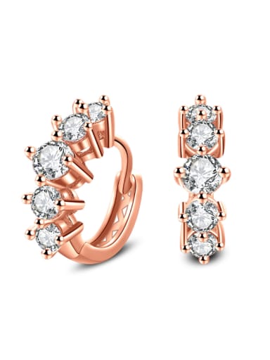 High Quality Micro Pave Zircons Temperaments Clip Earrings