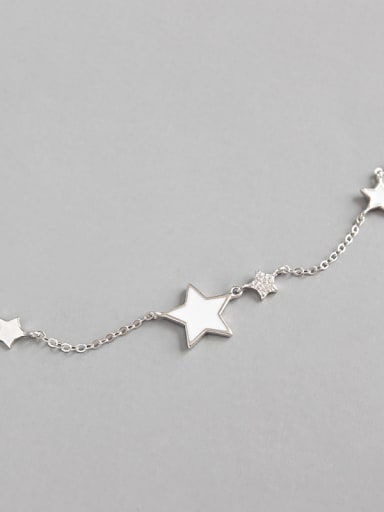 925 Sterling Silver With Silver Plated Simplistic Star Anklets