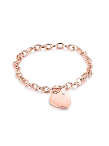 Simple Heart Titanium Women Bracelet