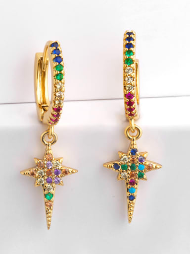Copper With Cubic Zirconia Fashion Cross Cluster Earrings