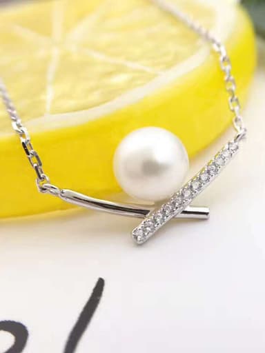 2018 Simple Freshwater Pearl Geometrical Necklace