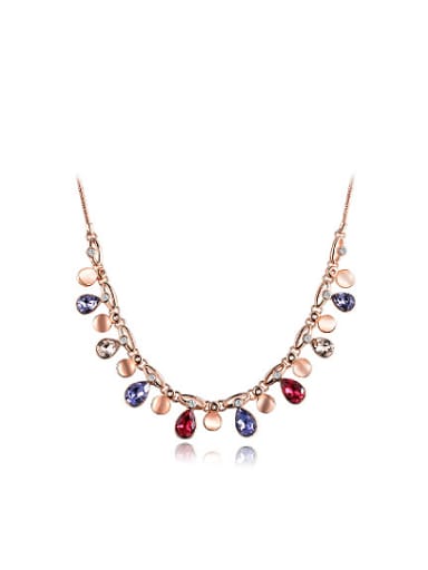 Fashion Multi-color Water Drop Shaped Zircon Necklace