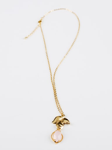 Trendy Natural Stone Leaf Shaped Necklace