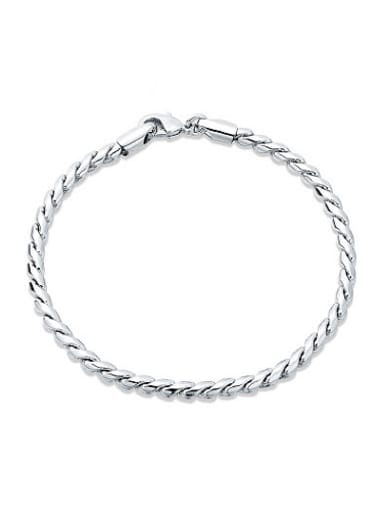 Women Elegant Platinum Plated Twisted-rope Bracelet