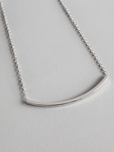 Sterling silver simple fashion square necklace